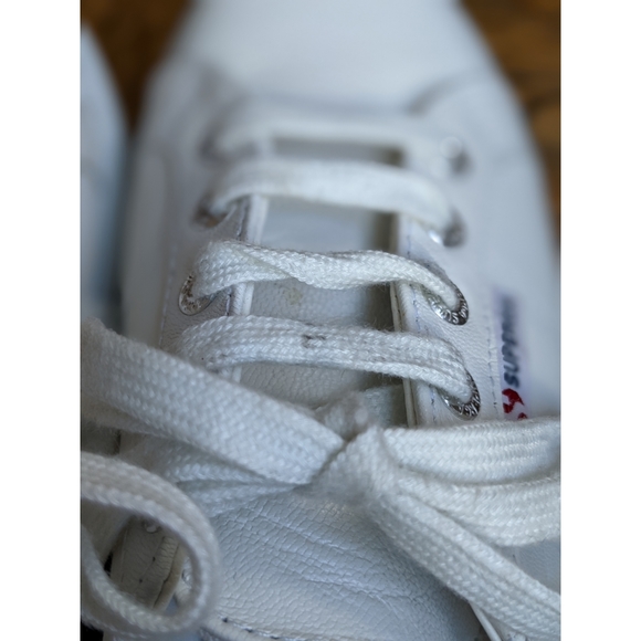 Superga white leather platform shoes, US size 7.5 - Picture 9 of 11